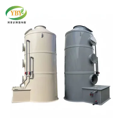Industrial PP Polypropylene Scrubber for Treating Acid Mist and Dust Exhaust with an Engine-mounted Pump Tower