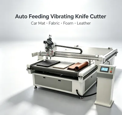 Automatic Feeding Oscillating Knife Cutter Vacuum Adsorption Table for Leather Fabric Foam Rubber Composite Material Cutting
