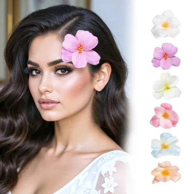 Hawaiian Flower Foam Multi Color Fashion Hair Clips Bohemian Butterfly Orchid Hairpin Bridal Party Hair Accessories Pins