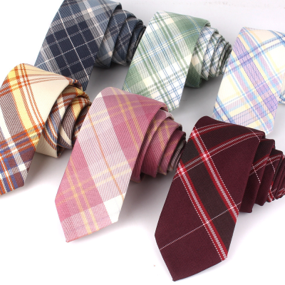 New Cotton Ties Casual Skinny Necktie for Party Boys Girls Plaid Neck Tie Wedding Necktie for Groom Neck Wear for Men Gravata