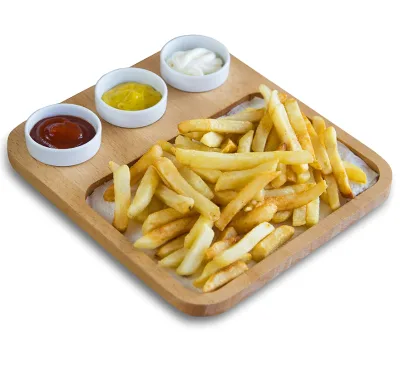 2026 HOT Wooden Chips and Dip Serving Platter with 3 Porcelain Sauce Bowls, Snack, Appetizer Serve Plate with Ramekins