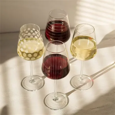 Unique Designed Classic Transparent High Quality Red Wine Glass with Different Coordinating Designs 300ml Capacity Sustainable