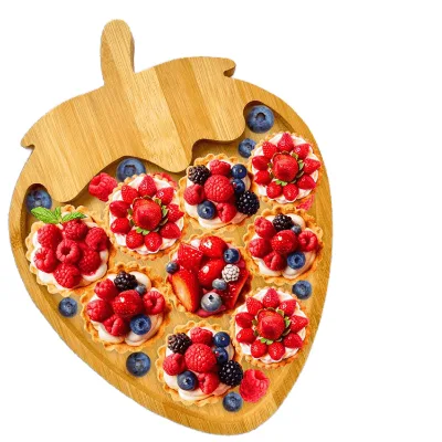 Wholesale Custom Logo Natural Bamboo Party Serving Tray - Round Cupcake Dessert Platter for Kids' Parties, Events Catering