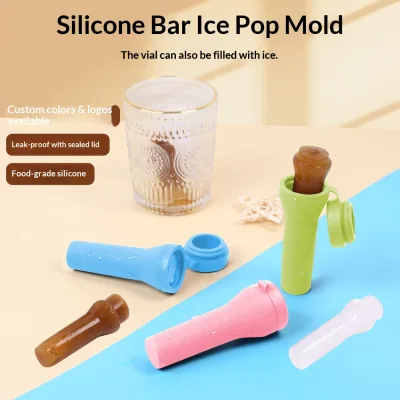 New Creative Bar-Shaped Cube Food-Grade Silicone Ice Tray Popsicle Mold Easy-Release Color Logo Printing Customizable Home Use