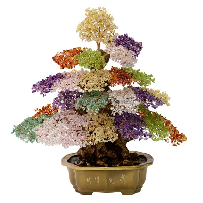 Handmade Natural Stone Crystal Money Tree Chakra Healing Lucky Tree for Decoration Feng Shui Crystals Product Category