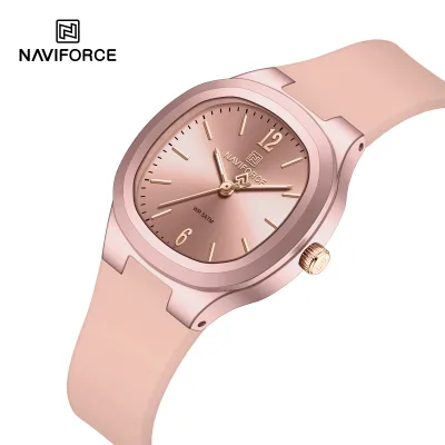 NAVIFORCE 7129 Women's Fashion Quartz Watch 3ATM Waterproof Sport Silicone Strap Casual Elegant Wristwatch for Ladies Gift