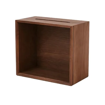 Wooden Rectangle Wedding Card Box Slot Gift Card Storage for Wedding Reception American Style Envelope Organizer Party Birthday