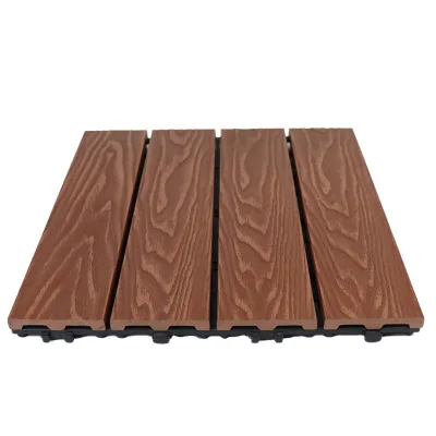 Wood Grain Outdoor Flooring Splinter-Free Rot Termite Proof Interlocking DIY Decking Tiles