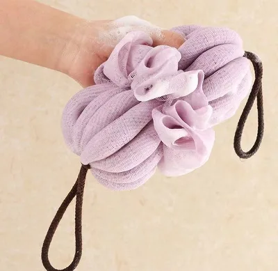 Long Strip Mesh Bath Flower Loofah Pull Back Luxury Super Soft