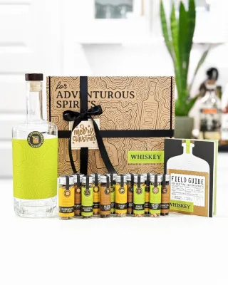 Whiskey Gift Set DIY Cocktail Kit for Bourbon Drinkers Alcohol Infusion Bottle, Custom Wood Card
