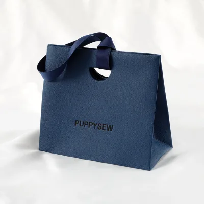 PUPPYSEW  Custom logo Gift Bag Paper Bag Custom Cosmetics Clothing Handbag Wholesale Cardboard Bag