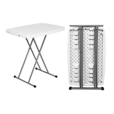Durable Plastic Folding Table with Adjustable Height Portable Laptop & TV Tray Desk