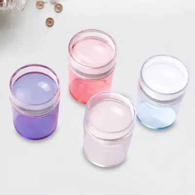 High Quality Clear Transparent Silicone Nail Stamper Set and Scraper Nail Art Image Printer for Nail Salon