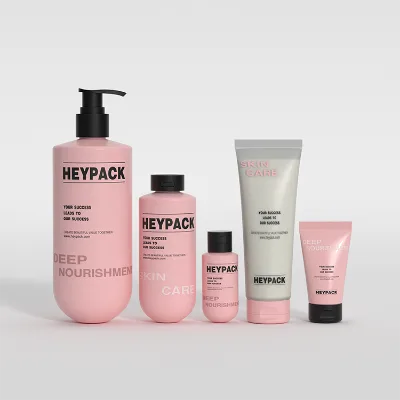 Popular Soft Touch HDPE Pump Bottle 100ml 250ml 300ml 350ml 400ml for Skin Care With Round Bottom Squeeze Cosmetic Tube