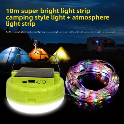 Solar-powered Rechargeable LED Bulb Detachable Battery Bread Lamp Outdoor Emergency Light RGB Multi-color IP55 String Lights