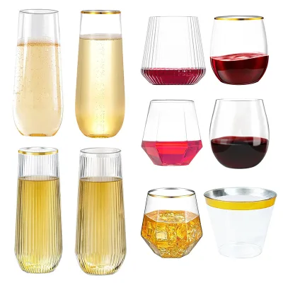 Commercial Use 12oz Tritan Wine Glass Reusable Dishwasher Tritan Plastic Glasses