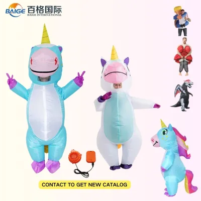 Inflatable Costume Unicorn Full Body Unicorn Air Blow-up Deluxe Halloween Costume - Adult Size