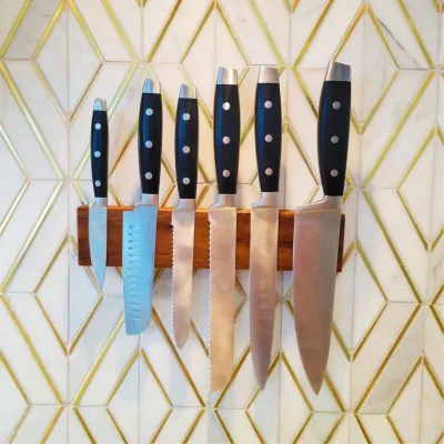 Custom Hardwood Magnetic Knife Rack Magnetic Knife Holder Wall Mounted Knife Rack for Kitchen