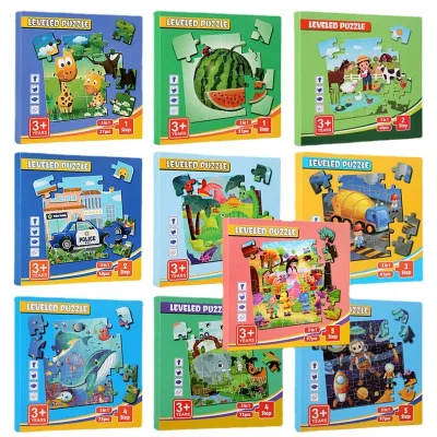 Preschool Puzzle Game with Animal Designs, Travel Activity Book for Toddlers Age 3-5, Educational Magnetic Puzzles for Kids