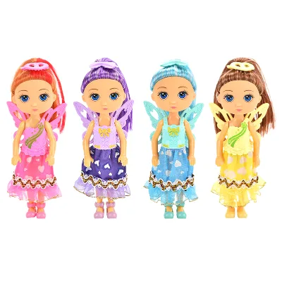 Fashion Model Pretty Girl Dolls Toy 6.5 Inch Flower butterfly Doll with wings Girls Gift