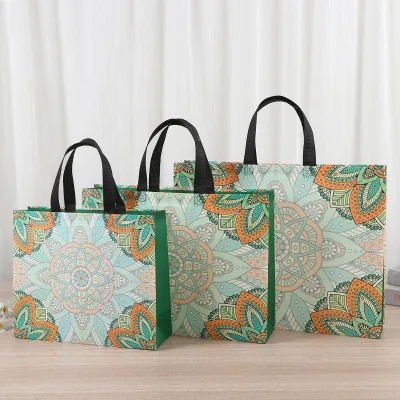 Non-woven Foldable Laminated Tote Bag with Creative Patterns for Gift ShoppingWenzhou Origin Multi-size Wholesale Available 44