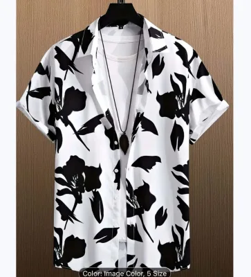 High Quality Men's Summer Beach Shirts Casual Fashion Hawaiian Shirt Digital Printing Knitted Fabric Eco-Friendly Breathable