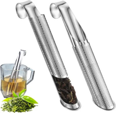 Stainless Steel Tea Infuser Strainer with Drip Bowl | Loose Leaf Tea Filter for Teapot Cup