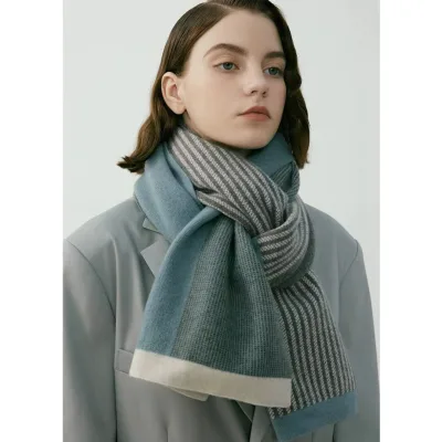 South Korea Designer High-End Winter Warm Knitted Scarf Retro Stylish Long for Men and Women Couples