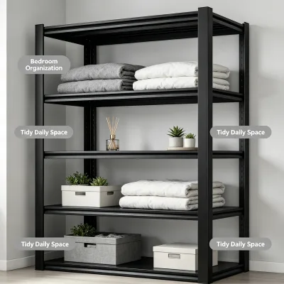 Robust Customizable Steel Shelving Metal Garage Racking Customizable Size for Garage Workshop Heavy Goods Stacking Application