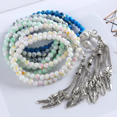 New Handmade Religious Necklace Prayer Beads Islamic Tasbih, Customized Crystal Prayer Beads Necklace for Women