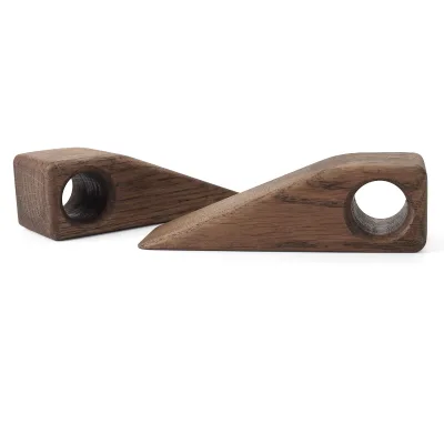 2 Pack Wooden Door Stoppers Non-Slip Door Wedges Triangle Wood Block with Hanging Hole for Any Floor