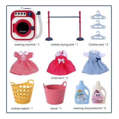 ITTL New Arrival Battery Similarity Washing Machine Toys Girls Pretend Play Laundry Lights and Music Educational Game Maker Toy