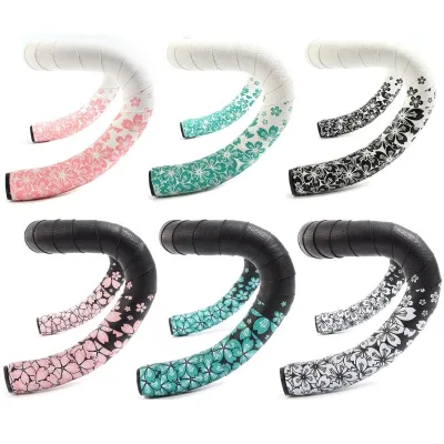 Bicycle Handlebar Tape Sakura Pattern Road Bike Handlebar Tape Shock Absorption Drop Bar Strap Speed Cycling Bicycle Tapes
