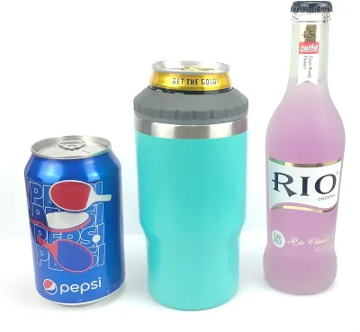 2026 Hotsales Popular Matte Black Stainless Steel Tumbler in Bulk Beer Can Cooler Holder 3 in 1 for Beer Can with Two Lids