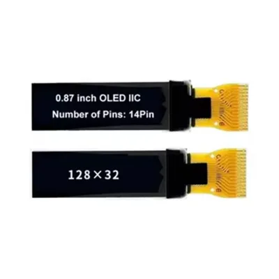 0.87 Inch Monochrome PMOLED Display Module 128x32 Resolution SSD1316 with Full Viewing Angle