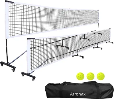 Pickleball Net With Wheels Regular Pickleball Set With Net, Pickleball Nets Portable Outdoor With Carrying Bag