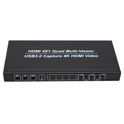 HD 4x1 Quad Multi-Viewer + USB3.0 Video Capture for Liv Estreaming Game Studio