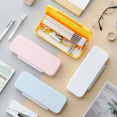 Double Layer Cute Pencil Box Large Storage Space Multi Functional Stationery Organizer Hard Pencil Case for Children School