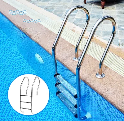 Swiming Pool Equipment Stainless Steel 304/316 Pool Ladder 3 Steps Swimming Pool Ladder