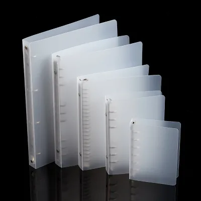 B5 A5 A6 A4 A7 Customized Half Clear Binder Transparent Cover Planner Notebook 6 9 20 26 Hole Ring PP Frosted Shell