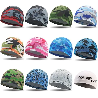 Sublimation Digital Printing Custom Logo Label Camo Cycling Quick Drying Breathable Unisex Sport Skull Wave Cap Hat