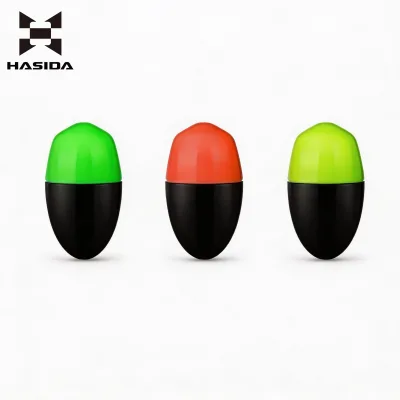 HASIDA Abo No.4 Electronic Luminous Bleach Dual-Color Oval Plastic 10cm High Quality Rock Fishing Float for Night Muscle Sea