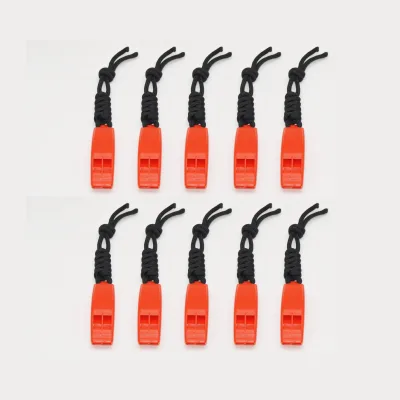 10 Pack Loud Orange Outdoor Survival Emergency Marine Safety Life Jacket Whistle for Search and Rescue Operations