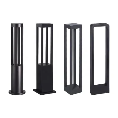 Outdoor Waterproof Lawn Light 40/60/80CM Column Circular Four Sided Luminous Aluminum Courtyard Light