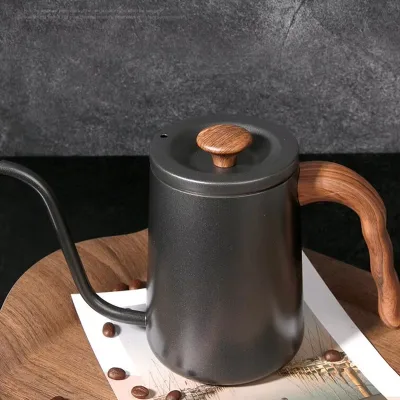 Manufacturer Custom Barista Coffee Maker Black Tea Pot Stainless Steel Camping Pour Over Gooseneck Kettle Brewing Coffee Pot