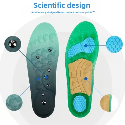 Magnetic Therapy Massage Insoles with Shock Absorption and Arch Correction Unisex Foot Insoles