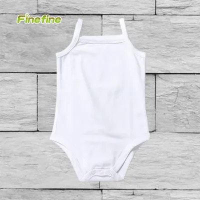 High Quality Summer Sleeveless Cotton Knitted White Unisex Plain Baby Bodysuit