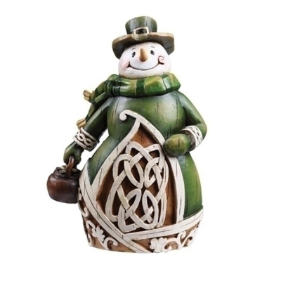Polyresin Snowman Statue Irish Snowman Christmas Figure