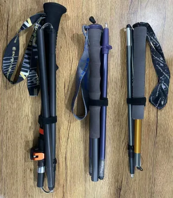 Super Lightweight Compact Aluminum Material Train Running Walking Hiking Pole in Low Price