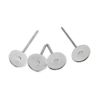 Wholesale Industrial Grade Polished Stainless Steel 304 Smooth Cupped HVAC Insulation Quilting Pins Fixing Removable Blankets